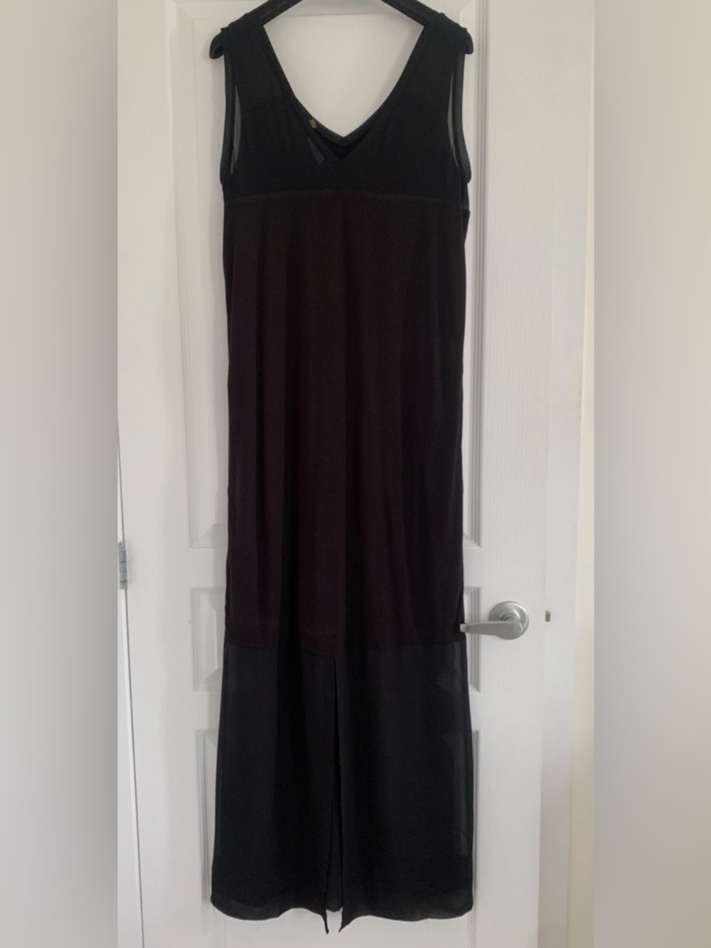 Dkny Black V-Neck Sheer-Hem Maxi Dress - Picture 6 of 11